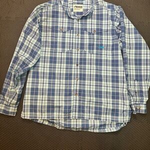 Mountain Khakis Blue and White Casual Button Down Shirt